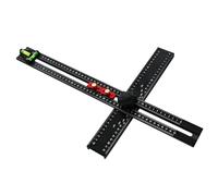 FTVOGUE Carré en T Multi-angle, Règle de Travail du Bois en Alliage d'aluminium avec Niveau à Bulle et Blocs de Localisation Réglables, 54 Cm Noir pour l'installation de Poignées d'armoire et les