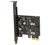 FTVOGUE Carte d'extension USB 3.2, Carte d'extension PCIe Haute Vitesse Double Port vers USB 3.2 Avant GEN1, Installation Facile pour Les Amateurs de PC et Les Joueurs (Tableau Noir 19PIN)