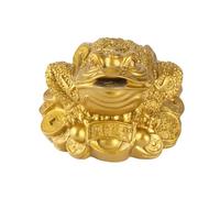 FTVOGUE Chanceux Grenouille, Accessoires de décoration Objets de décoration dorée Feng Shui Crapaud Richesse pièce Crapaud décor(6,5 x 6 x 5 cm)