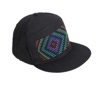 FTVOGUE Chapeau LED Programmable avec écran 16 X 32, Contrôle par Application, Images de Texte Personnalisées pour Festival, Fête, Concert, Matériau en Coton, Taille 260 X 200 110 Mm, Batterie