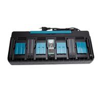 FTVOGUE Chargeur Rapide 4 Ports pour Batteries BL1820 BL1830 BL1840 BL1850, Indicateur LED