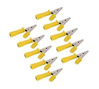 FTVOGUE Clamp/Holder isolé, Matériau en Laiton, Pince de Test électrique, Taille de Prise 4 Mm pour Tests Expérimentaux, Lot de 10 (YELLOW)