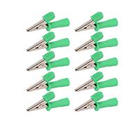 FTVOGUE Clamp/Holder isolé, Matériau en Laiton, Pince de Test électrique, Taille de Prise 4 Mm pour Tests Expérimentaux, Lot de 10 (GREEN)