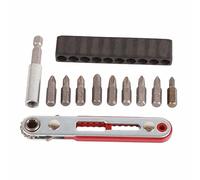 FTVOGUE liquet Bidirectionnelle avec Jeu D'embouts, Mini 1/4in | Tournevis à angle droit pour espaces restreints, acier traité thermiquement, poignée de rangement à 2 embouts, portabilité