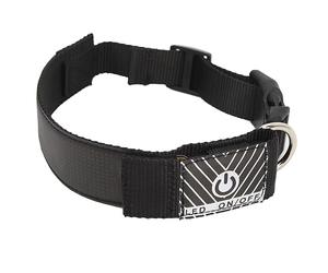 FTVOGUE Collier LED Programmable, Matériau en Fibre, Collier de sécurité pour Chien Rechargeable avec Lumière Clignotante, Idéal pour Les Promenades en Soirée et Haute visibilité (Rouge)