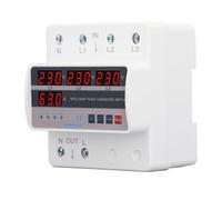FTVOGUE Commutateur de Transfert triphasé, Matériau Ignifuge, Commutateur Automatique avec Protection contre les Surtensions et les Sous-tensions 63A pour les Applications d'alimentation Industrielle