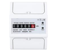 FTVOGUE Compteur d'énergie sur Rail monophasé, Compteur d'énergie électrique sur Rail DIN 230 V 5 80 A avec Sortie 'impulsion de Registre LCD, Précise de 50 Hz en KWh pour une Utilisation sur