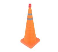 FTVOGUE Cône de Signalisation Pliable PE PP 70 Cm avec Double Collier Réfléchissant et Feu d'avertissement, Base Stable pour Allée, Chantier, Parking, Entrée