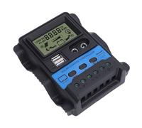 FTVOGUE Contrôleur de Charge Solaire 12 V 24 V PWM Régulateur de Panneau Solaire Chargeur de Batterie Solaire avec écran LCD Double Sortie USB pour Téléphone Tablette Ordinateur Portable (60A)