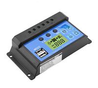 FTVOGUE Contrôleur de Charge Solaire 20 A avec écran LCD Double MOSFET PWM 12 V 24 V Régulateur Automatique de Panneau Solaire 3 étapes de Charge pour Camping-car, Bateau, Cabine, Utilisateurs de