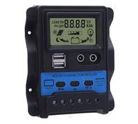 FTVOGUE Contrôleur de Charge Solaire PWM, Régulateur Solaire à Paramètres Réglables 12 V 24 V avec écran LCD pour Systèmes d'énergie Hors Réseau (30A)