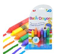 FTVOGUE Crayons Lavables, Jouets de Dessin Colorés Non Toxiques pour Enfants, avec Brosse à Cire de Couleur Alimentaire Effaçable, Bain-Douche Sûr, Fournitures Artistiques pour (Color)