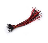 FTVOGUE Diodes LED Pré-câblées, Ampoules LED Blanches Claires Multicolores de 3mm pour Projets de Bricolage, 9-12V DC, Longueur de Fil de 20cm, 50 Pièces (5 millimètres)