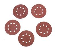 FTVOGUE Disques Abrasifs de Forme Ronde, Papier de Verre à Boucle à Crochet avec 8 Trous en Carbure de Silicium 125mm pour Ponceuse électrique et Travail des Métaux