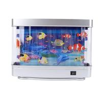 FTVOGUE Dynamique Artificiel Tropical Pish Taping Life Life LifeLike Toy Office Bureau Aquarium avec Poisson en Mouvement Lumière de Nuit Colorée pour Chambre USB Baby Aquarium Lampe