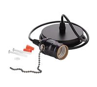 FTVOGUE E27 Support de lampe Support de lampe à suspension vintage avec interrupteur à chaîne et base de lampe montée au plafond(bronze)