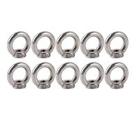 FTVOGUE Écrou à œil de Levage fileté, Matériel Marin Robuste en Acier Inoxydable pour Grues et Machines d'ingénierie, 10 Pièces M3 (M8)