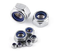 FTVOGUE Écrou Hexagonal à Bride avec Fusible en Acier Inoxydable Contre-Écrou de Blocage Insert en Nylon(M3, 100Pcs)