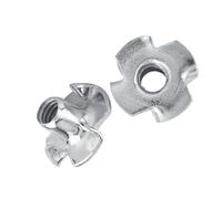 FTVOGUE Écrous en T en Acier au Carbone zingué à 4 Dents pour le Travail du Bois avec Protection contre la Rouille 5 Tailles M3 M4 M5 M6 M8 pour Projets de Meubles et d'aggloméré (M3 (50