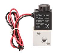 FTVOGUE Électrovanne Pneumatique Corps en Laiton, Action Directe, Contrôle à Haute efficacité pour les Systèmes Pneumatiques et les Applications Pneumatiques (DC24V)