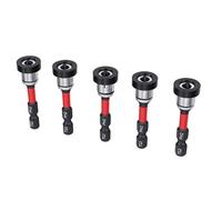 FTVOGUE Embouts de Réglage de Vis pour Cloisons Sèches Magnétiques Embout de Position PH2 à Profondeur Réglable, Tige Hexagonale en Acier S2 avec Collier en Aluminium Amovible, Paquet de 5 pour