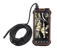 FTVOGUE Endoscope Industriel Endoscope à Double Objectif avec écran de 5 Pouces Écran partagé HD 1080P IP67 Caméra étanche de 8 Mm Câble de 2 M pour l'inspection CVC des Murs de Tuyaux de