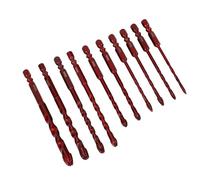 FTVOGUE Ensemble de 10 Forets à Béton Professionnels en Acier au Tungstène et Cobalt à Haute Teneur en Cobalt, avec Queue Hexagonale de 6,35 Mm (1/4 po), pour Carrelage, Verre, Brique,