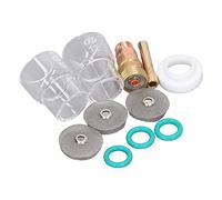 FTVOGUE Ensemble de 11 Tasses en Verre pour Torche de Soudage Tig, Accessoires de Torche de Soudage en Cuivre PTFE avec Pince de Serrage, Lentille à Gaz, Joint Torique, Couvercle Avant pour Soudeurs
