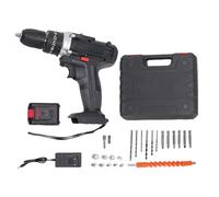 FTVOGUE Ensemble de Perceuse sans Fil, 350 W, 1 450 Tr/min, 5 400 BPM, 25 Engrenages de Couple, Perceuse électrique Alimentée par Batterie 21 V, avec Boîte à Outils pour L'entreti (Prise UE)