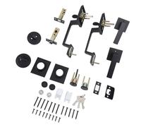 FTVOGUE Ensemble de Poignées de Porte Double avec clé Réversible et Serrure de sécurité, Poignées de Porte Avant Carrées Modernes en Alliage de Zinc, Réglables pour Portes Gauche ou Droite, Design