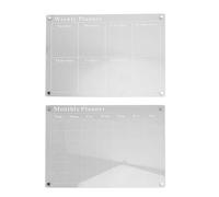 FTVOGUE Ensemble de Tableaux de Planification Mensuels et Hebdomadaires, Tableau Effaçable à Sec en Acrylique Transparent, Calendrier de Planification des Repas avec 6 Stylos de Couleur, pour