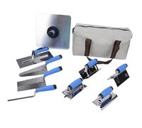 FTVOGUE Ensemble d'Outils à Main de Maçonnerie, Outils de Construction en Aluminium pour la Maçonnerie et la Finition avec Sac à Outils en Tissu Oxford pour les Professionnels