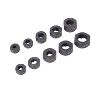 FTVOGUE Extracteur d'écrous 10 Pièces, Ensemble d'Extracteur 'écrous Courts en Acier No 45 pour écrous de 9mm à 19mm et Vis de 16mm à 27mm, Idéal pour la Réparation Automobile