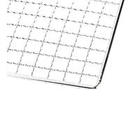 FTVOGUE Filet de Barbecue en Acier Inoxydable, Tapis de Gril, Support de Barbecue 50x30cm avec Chromée pour Griller, Refroidissement, Cuisson des Aliments, Jardin Familial