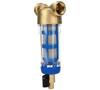 FTVOGUE Filtre à Eau à Sédiments à Rotation Descendante 50 Microns, | Filtration 50 μm, Conception Réutilisable et Rinçable, Boîtier Transparent pour la Surveillance, Convient aux Systèmes de