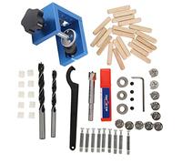 FTVOGUE Gabarit de goujon à centrage automatique, kit de gabarit de guide de perçage de trou de positionneur de menuiserie avec coupe-trou de foret de 8/10 mm