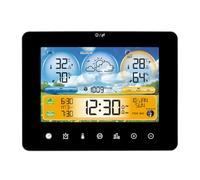 FTVOGUE Horloge de Station Météo, Matériau ABS, Thermomètre Intérieur Extérieur avec Moniteur d'humidité, Alarme et Calendrier pour une Utilisation à la Maison et au Bureau