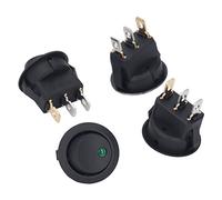 FTVOGUE Interrupteur à Bascule Rond, Boîtier ABS, Conception à 3 Broches, Interrupteur à Bascule Rond 12 V pour Utilisation en Bateau et en Véhicule