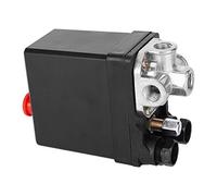 FTVOGUE Interrupteur Automatique de Pression d'air Noir Vertical 3 Phases 4 Voies 380 V 20 A G1 Filetage 4 Pouces pour Contrôle du Compresseur d'air Utilisation de Réservoir Sous Pression en