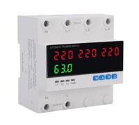 FTVOGUE Interrupteur de Transfert Automatique 4pole 4P ATS 63A 3Phase avec Affichage LED Protecteur de sous-Tension de Surtension Affichage de LED pour Le Réseau électrique de