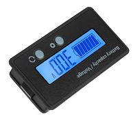 FTVOGUE Jauge de Voltmètre LCD, Indicateur de Niveau de Batterie DC avec Rétro-éclairage Bleu, Protection de Connexion Inversée pour Voiture, Camping-car, Système Solaire, Bateau, Moto