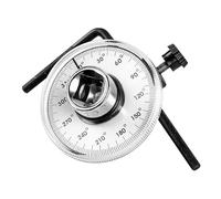FTVOGUE Jauges D'angle, Outil de Mesure de clé à Long Manche de Haute dureté avec Cadran Transparent et Zonage à 360 Degrés, pour Accessoire D'entretien et de Réparation de Voiture (SILVER)