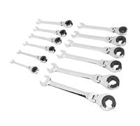 FTVOGUE Jeu de 12 Clés à Cliquet à extrémité Ouverte, clé à Cliquet pour Tube CRV Réglable à 180 Degrés à Dégagement Rapide pour les Espaces Restreints, Outil Essentiel pour l'efficacité, adapté aux