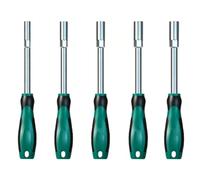 FTVOGUE Jeu de 5 Tourne écrous Métriques, Tige Creuse, de 5 Mm à 8 Mm | Tournevis à Douille Hexagonale, Acier au Chrome Vanadium, Poignée Antidérapante en ABS, Réparation Automobile, Bricolage,