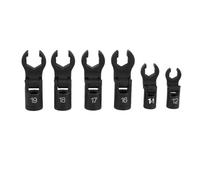 FTVOGUE Jeu de Clés de Conduite de Carburant 6 Points en Acier CrV, Tête Flexible à 180 Degrés, clé à Pied d'oie 6 Pièces de 12 Mm à 19 Mm avec Boîte de Rangement pour les Espaces Restreints