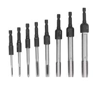 FTVOGUE Jeu de Douilles de Robinet 16 Pièces en Acier allié Forets en Acier Rapide Tige Hexagonale 1/4 Po pour la Fabrication de Moules et le Nettoyage de Filetage M4 M5 M6 M8 M10 M14