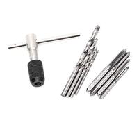 FTVOGUE Jeu de Forets à Tarauder, Acier à Roulement avec clé à Taraud de Type T, Parfait pour Tarauder les Vis et les écrous dans l'automobile et les Machines-outils