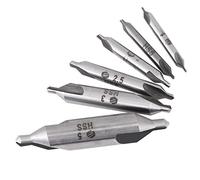 FTVOGUE Jeu de Forets Centraux 6 Pièces HSS Double extrémité à 60 Degrés | Outil de Centrage pour Fer, Acier, Cuivre et Aluminium, Positionnement Précis, Coupe Rapide, Bonne élimination des Copeaux,