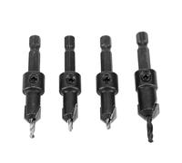 FTVOGUE Jeu de Forets Fraisés à Tige Hexagonale, Outils de Travail du Bois à Pointe en Carbure pour un Autotaraudage Précis, 4 Forets à Fraiser 1/4 Pouces