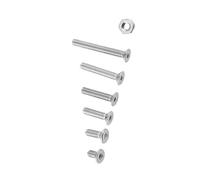 FTVOGUE Jeu de Vis à Douille M2, Attaches en Acier Inoxydable A2, 250 Vis et écrous à Douille Hexagonale pour la Réparation électronique de Précision (C : Tête plate)